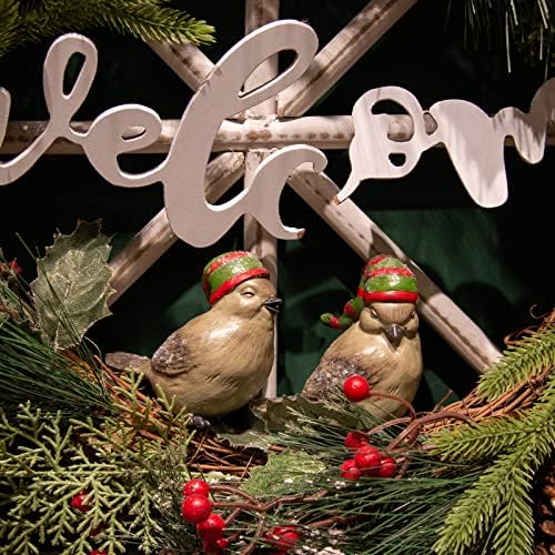 קישוטי ציפורי חג המולד של ברסיו פסלוני פסלונים מתאימים - קישוטים לשולחן חג המולד סט של פסטיבל פסטיבל פסטיבל פסלוני