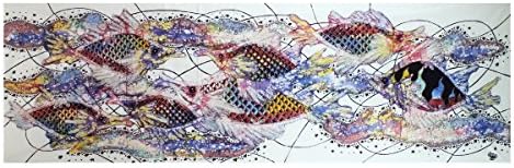 ציור אמנות בטיק, 'דגים ושגשוג' מאת אגונג