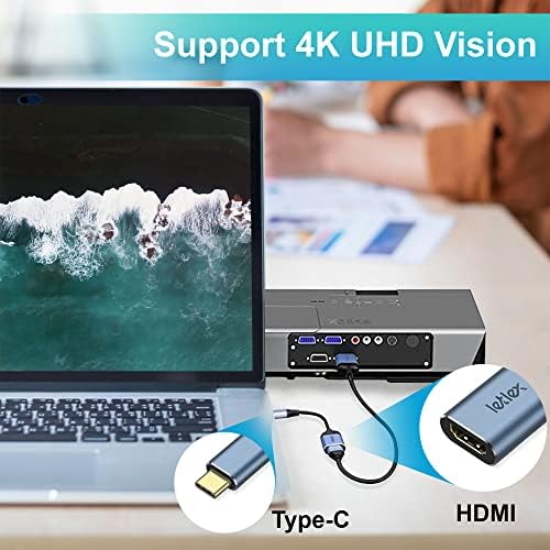 כבל HDMI 4K 4K@30Hz USB C ל- HDMI מתאם תצוגה יציאת תצוגה למתאם HDMI עם פגז אלומיניום רעם 3 כבל HDMI