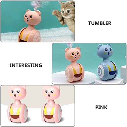צעצועי חתלתול אוטומטי חתול כוס צעצוע: חשמלי חתול אינטראקטיבי צעצוע עם קטיפה חתול צעצועים אלקטרוני מסתובב