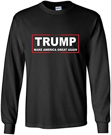 חולצת טריקו של שרוול ארוך של טראמפ הופכת את אמריקה לגדולה שוב