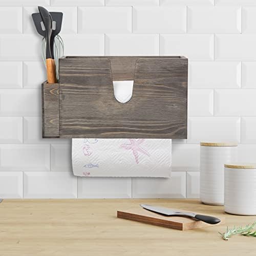 קיר הר -עץ נייר מגבות מגבות משטח שולחן עבור רב -גודל, קיפול C, קפל z, מחזיק רקמת יד טריפולד לבית אמבטיה למטבח,