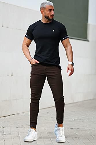 ג 'ינס גברים סקיני מתיחה, ג' ינס צבעוני פרימיום גבוה המותניים להרחבה 4 עונות