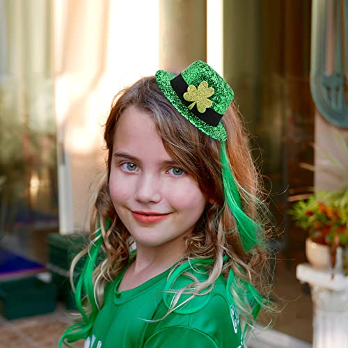 3 זוגות יום פטריק הקדוש ירוק שיער קליפים עבור נשים בנות-תלתן כובע צורת שיער קליפ סיכות חג אירי