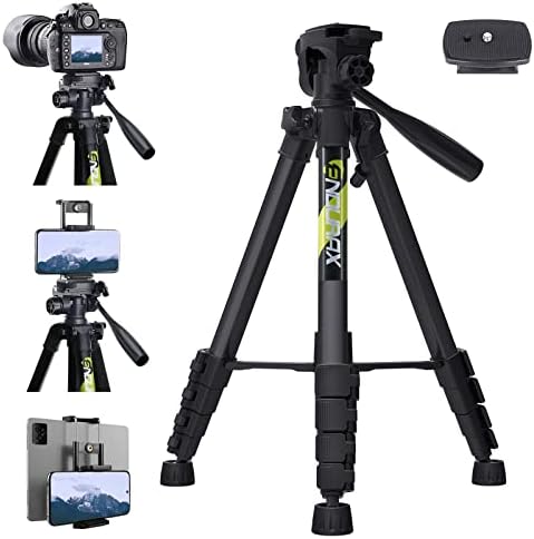 Endurax 66 חצובה למצלמה וטלפון מצלמה עמדת חצובה עם צלחת שחרור מהירה התואמת לאייפון Nikon Canon DSLR