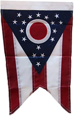 AES 12x18 מצב הרקום של אוהיו 210D דגל גינה שרוולים ניילון 12 x18 באנר באנר באנר כפול תפור דהייה.