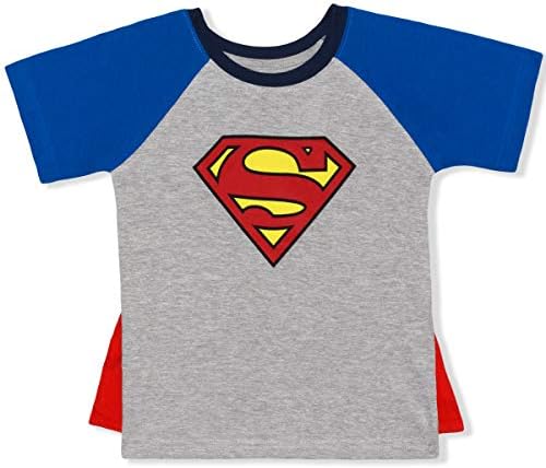 טי סופרמן עם גלימה לפעוטות וילדים קטנים-כחול / אדום / אפור