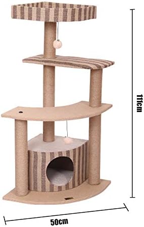 מולו חתול עצי חתול טיפוס מסגרת, חלקיקים לוח פשתן חתול עץ מגדל ללבוש ושריטות עמיד 1 חתול מיטות