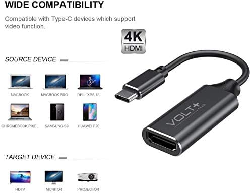 עבודות מאת Volt Plus Tech HDMI 4K USB-C ערכת תואם לתצוגה ASUS PREART PA24AC מתאם מקצועי עם פלט דיגיטלי מלא של 2160P,