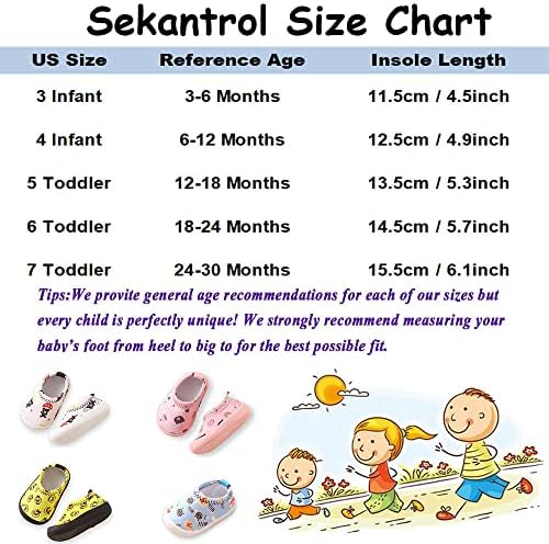 Sekantrol Unisisex בנות תינוקות בנות ראשונות נעלי הליכון ילודים קריקטורה חמודה משקל קל משקל קלה
