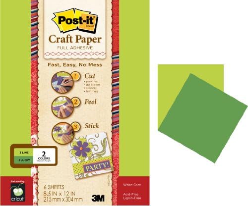 Post-IT 8-1/2 על נייר מלאכה בגודל 12 אינץ ', ירוק, 6 גיליונות/חבילה