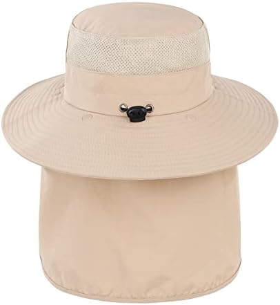 כובע ספארי לגברים כובע דיג רחב שוליים עם כיסוי פנים דש צוואר כובע שמש