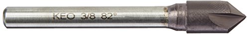 KEO 55753 Carbide Solid Carbide Conferersink, מצופה טיאלן, 3 חלילים, זווית נקודת 82 מעלות, שוק עגול, קוטר