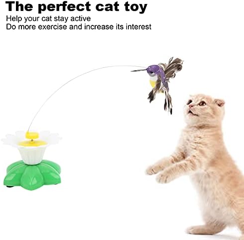 LZKW תנועה מעופפת צעצוע חתול ציפורים, מסתובב צעצוע חתול ציפורים מרטרף לבעלי חיים קטנים