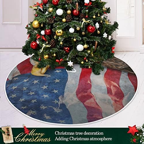 אלזה 4 ביולי קישוט חצאית עץ פטריוטי, קישוט חצאית עץ חג המולד קטן 35.4 אינץ