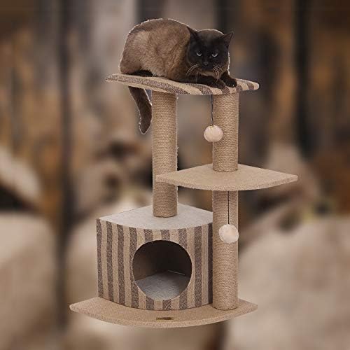 מולו חתול עצי חתול טיפוס מסגרת, חלקיקים לוח פשתן חתול עץ מגדל ללבוש ושריטות עמיד חתול מיטות