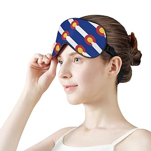 מסכת שינה של דגל קולורדו מכסה מסכת עיניים קלה משקל עיוור עיוור עם רצועה מתכווננת לגברים נשים