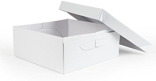PME, קופסת עוגה מרובעת בגובה 11X6 אינץ ', סטנדרטית, לבנה