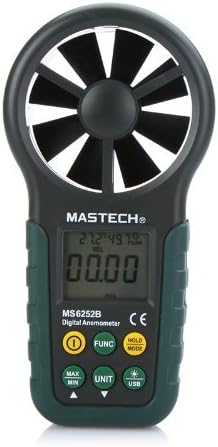 Mastech MS6252B אנמומטר דיגיטלי נייד כף יד LCD רוח אלקטרונית מהירות אוויר נפח אוויר מד מדידה עם טמפרטורה