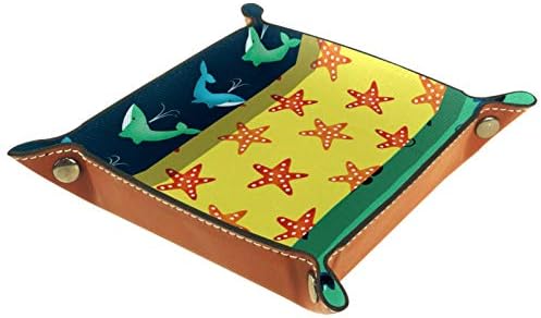 דפוסי חוף קיץ Lyetny מארגן כוכבי כוכבי מארגן מגש אחסון מיטה מיטה קאדי שולחן עבודה מגש החלפת