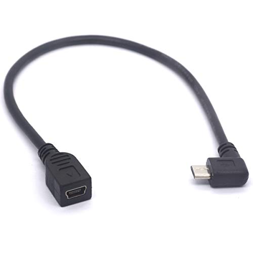 מיני USB נקבה עד מיקרו USB כבל כבל שמאל - 90 מעלות B מיקרו USB זכר למיני מתאם מחבר נקבה למצלמת MP3