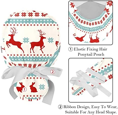2 יחידות כובעים עובדים עם כפתורים Kawaii חג המולד שלג איש שלג שמח כיסוי שיער ארוך לחג המולד של