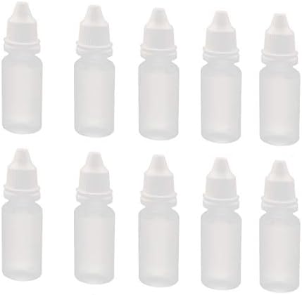 LON0167 חדש 10 יחידות 15 מל טפטפת פלסטיק בקבוק שמן אתרי טיפת עיניים מכסה נוזלי סחיטה לבנה (10 יחידות 15 מל