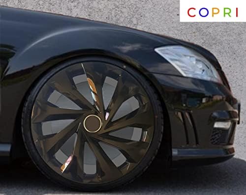 סט של כיסוי גלגלים בגודל 15 אינץ 'שחור אוניברסלי Hubcap מתאים לרוב המכוניות
