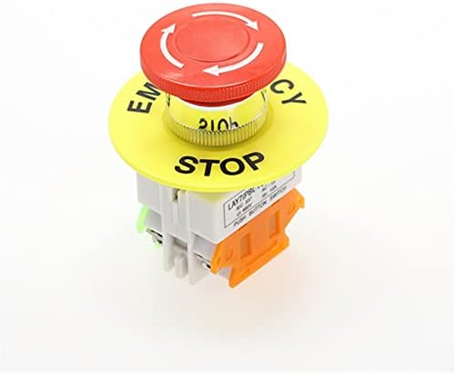 PCGV 1 PCS מעטפת סמן אדום לחצן כפתור כפתור DPST פטריות חירום כפתור AC 660V 10A NO+NC LAY37-11ZS