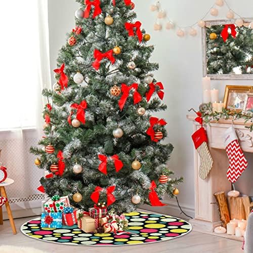 Baxiej עץ חג המולד גדול חצאיות מחצלת מעגלים נקודות פולקה, חורף מסיבת חג חג המולד חצאית עץ עץ 47.2