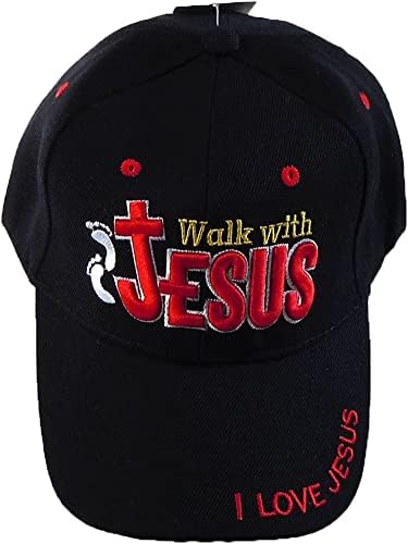 שחור ברווז מותג רקום ללכת עם ישו מתכוונן בייסבול כובע - מרובה צבעים זמין