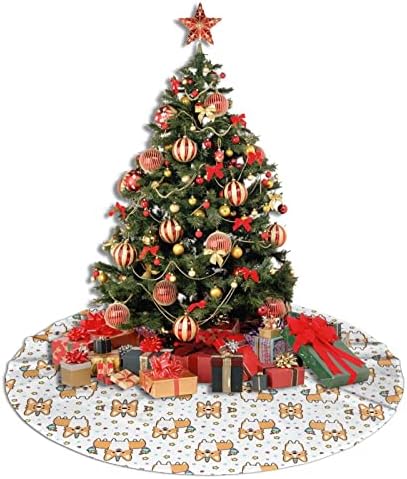 חצאית עץ חג המולד קורגי חצאית עץ קטיפה חג המולד 48 אינץ 'תחרה לקישוט חג המולד