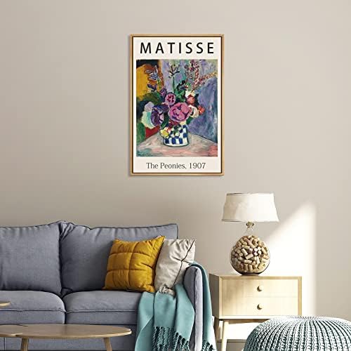 ממוסגר מאטיס קיר אמנות בד הדפסת האדמוניות 1907 ציורים מפורסמים מאת מאטיס צבעוני אדמונית פרח איור אנרי מאטיס