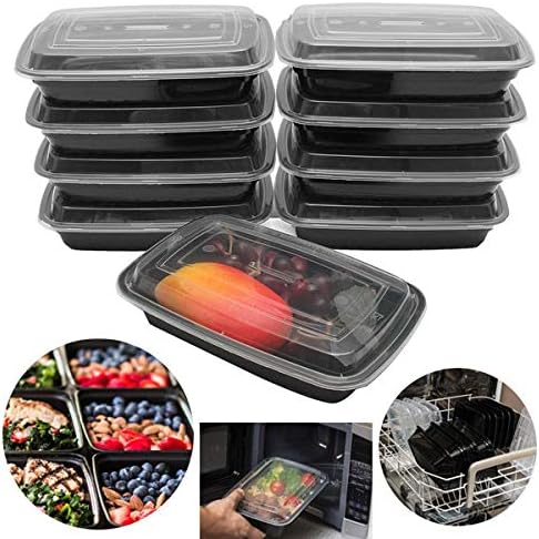 10 יחידות 24oz מיכלי מזון להכנת ארוחות עם מכסים לשימוש חוזר לניילון מיקרוגל BPA קופסת ארוחת צהריים בחינם