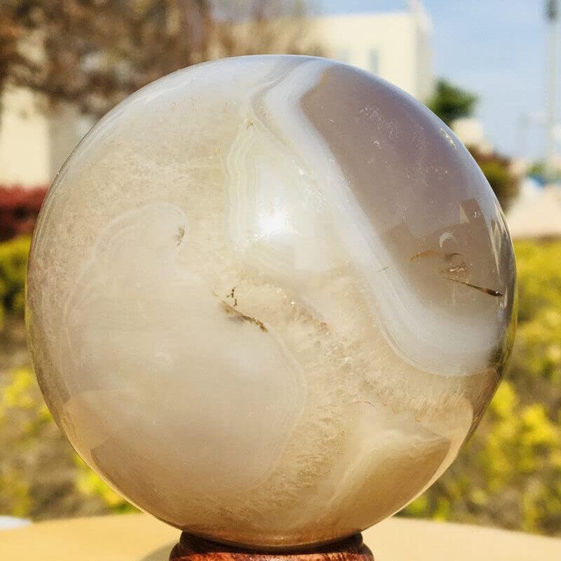 NKB1917303 כדור קריסטל 436 גרם טבעי דרוזי אגייט כדורי כדור אבן ריפוי מדגסקר