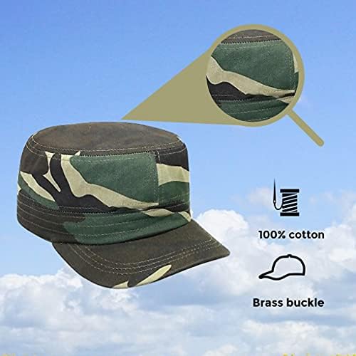 כובע צבא Stashcart לגברים - כובע צבאי מתכוונן, כובע צוערים של CAMO, כובע כותנה קסטרו