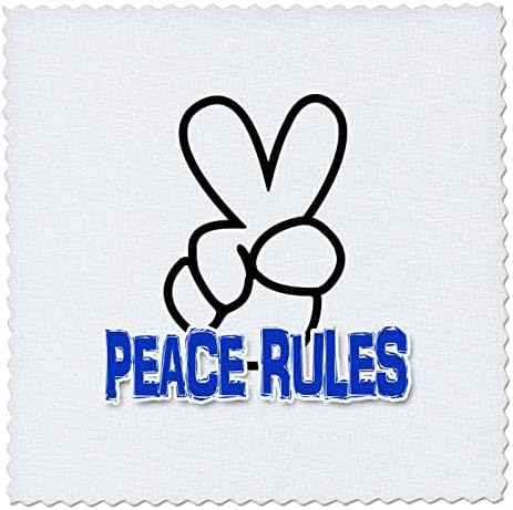 3רוז תמונה של מילות שלום כללים עם אצבעות ביצוע שלום סימן-שמיכת ריבועים
