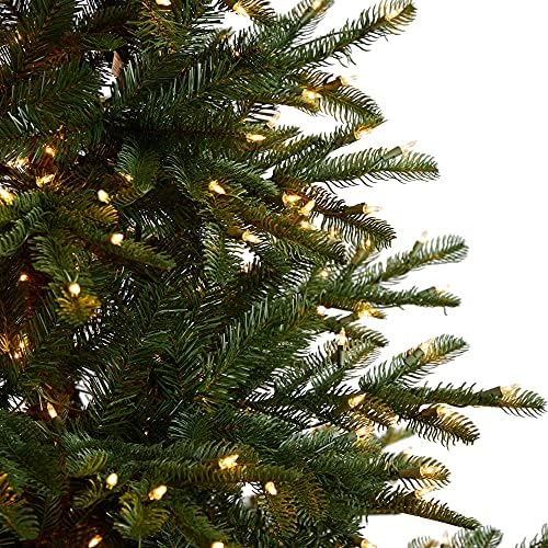 8ft. עץ חג המולד המלאכותי בשכבות וושינגטון עם 650 אורות ברורים ו 1561 ענפים הניתנים לכפיפה