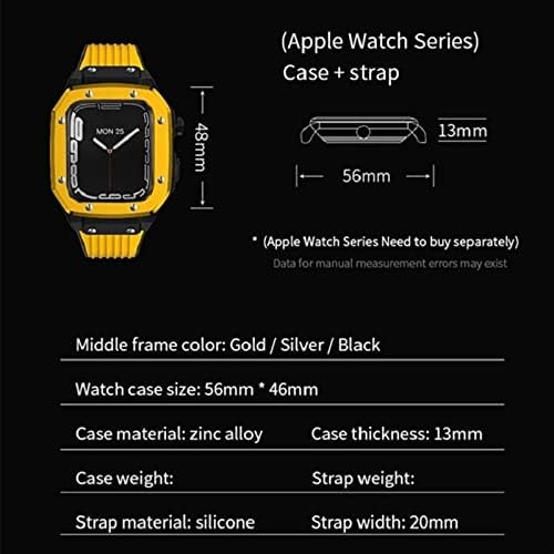 קאנוז ללהקת Apple Watch סדרה 7 45 ממ שינוי ערכת ערכת שעון רצועת שעון לגברים סגסוגת רצועת מארז