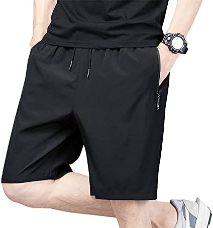 בנים של Zooyung המריצים מכנסיים קצרים מהירים יבש קל משקל קל משקל עם כיסי רוכסן לאימוני כושר