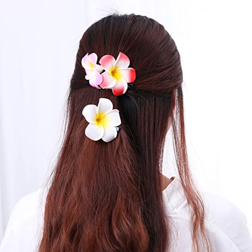 Beaupretty 24 חתיכות 2.4 אינץ 'פלומריה הוואי קליפים שיער פרחים אביזרי שיער פרחים מסיבת חתונה כלות קליפים