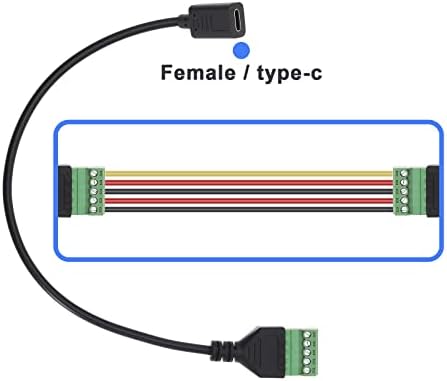 2 PCS USB C חסימת מסוף מחבר ללא הפחתה מסוג CLUGGABLE TYPE-C זכר/נקבה עד 5 סיכה טעינה בלוק מסוף בורג ותא