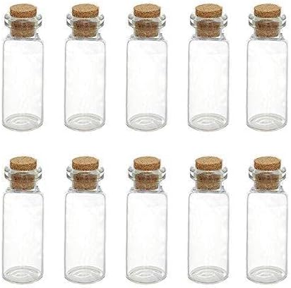 1 מל 10 יחידות מיני צנצנות זכוכית מייסון צנצנת הודעת בקבוקון בקבוקון זכוכית פקק בקבוק דען מיני פקק מיני בקבוק