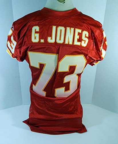 2002 קנזס סיטי ראשי G. Jones 73 משחק הונפק אדום ג'רזי 48 DP23362 - משחק NFL לא חתום משומש גופיות