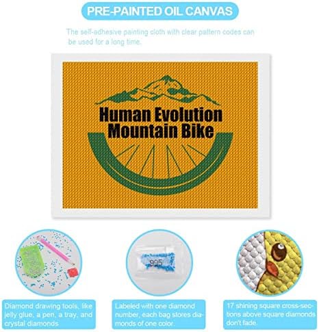 אבולוציה אנושית אופני הרים 2 ערכות ציור יהלומים 5 ד 'עשה זאת בעצמך מקדחה מלאה ריינסטון אמנויות וול