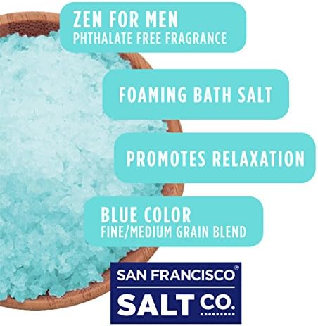 זן לגברים מקציף מלחי אמבט - 2 ליברות. שקית מתנה יוקרתית של חברת מלח סן פרנסיסקו