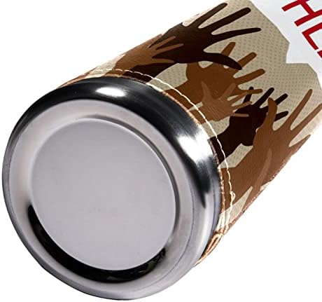SDFSDFSD 17 גרם ואקום מבודד נירוסטה בקבוק מים ספורט קפה ספל ספל ספל עור אמיתי עטוף BPA בחינם, עזרה