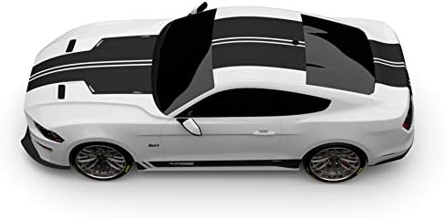 Raceskinz® RS50 D3Nial ™ Edition ™ ערכת גרפיקה ויניל פרימיום, Matte Black Fits 2018 פורד מוסטנג GT. ערכת