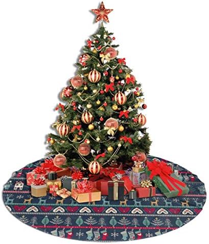 Lveshop וינטג 'נורדי חג המולד עץ חג המולד חצאית יוקרה עגול עגול מקורה חיצוני כפרי חג המולד עץ