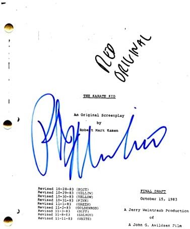 ראלף מאקיו חתם על חתימה - תסריט הסרט של קראטה קיד-אליזבת שו, פט מוריטה , קוברה קאי, הזרים, שמונה זה